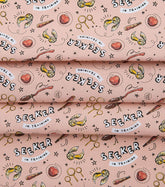 Harry Potter Seeker in Training Sage / Coral colours Cotton Fabric